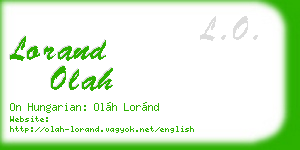 lorand olah business card